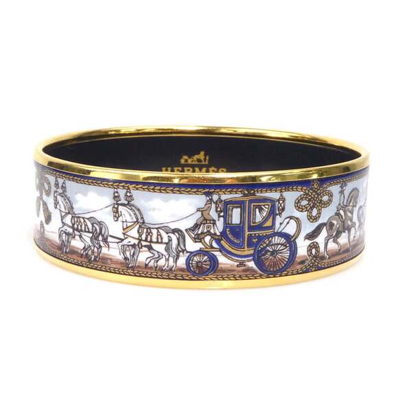 Hermès HERMES bangle bracelet in enamel gold white and multicolor women's...